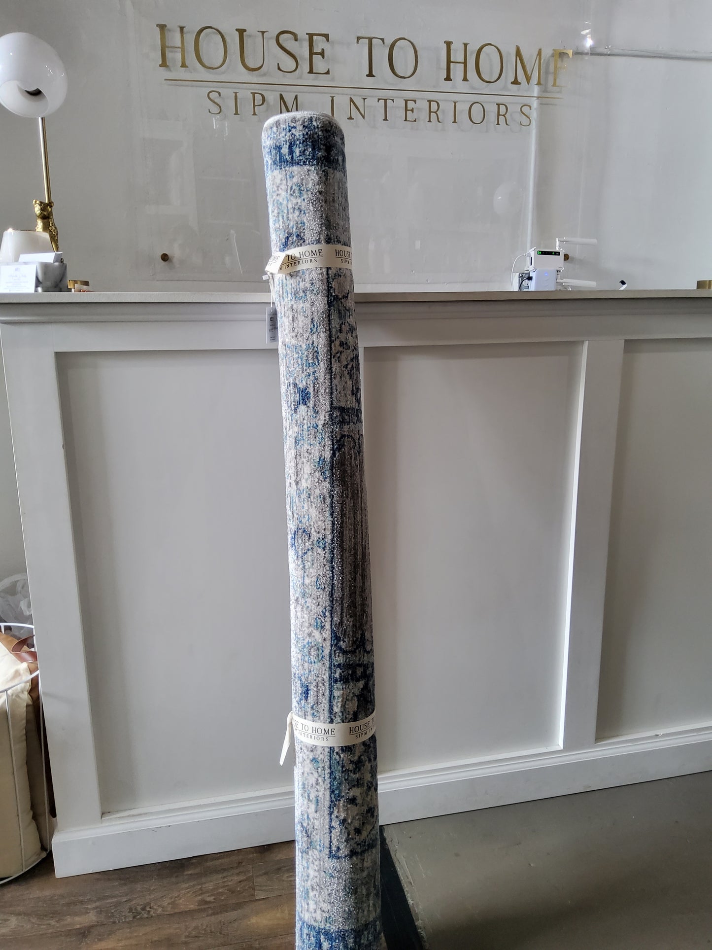 Rug blue, tan,cream,teal