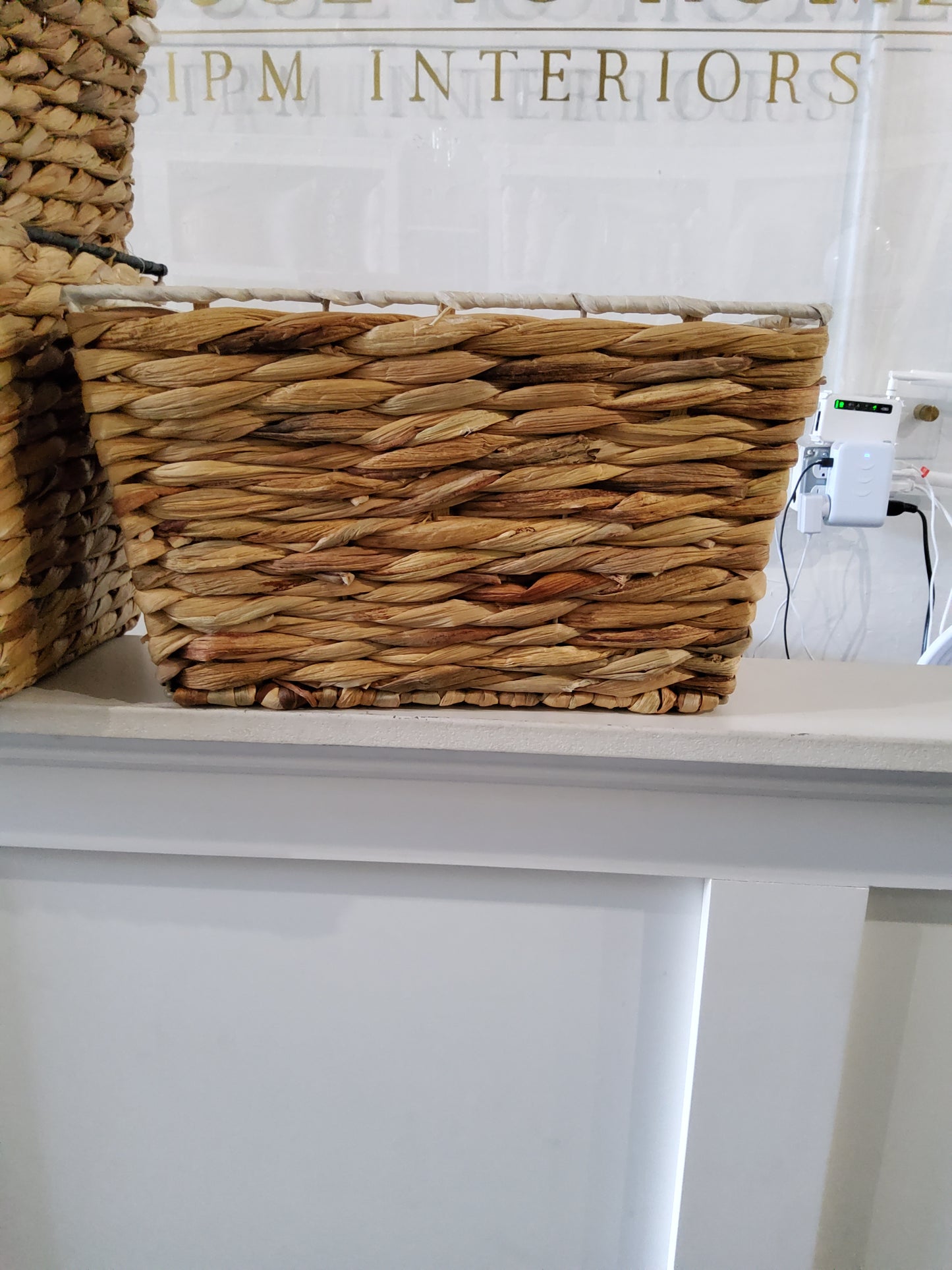 Brown woven wicker basket