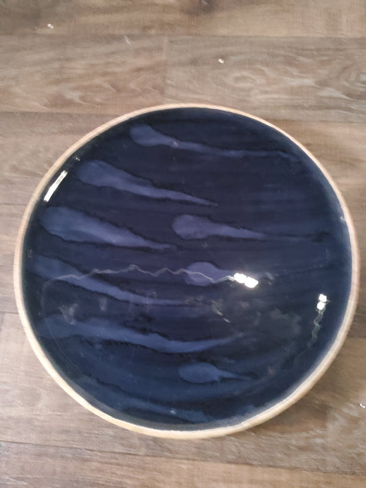 Navy blue wooden plates