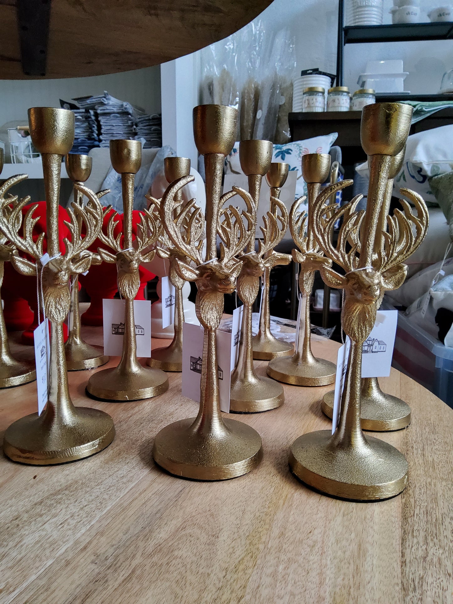 Gold Reindeer Candle Holder