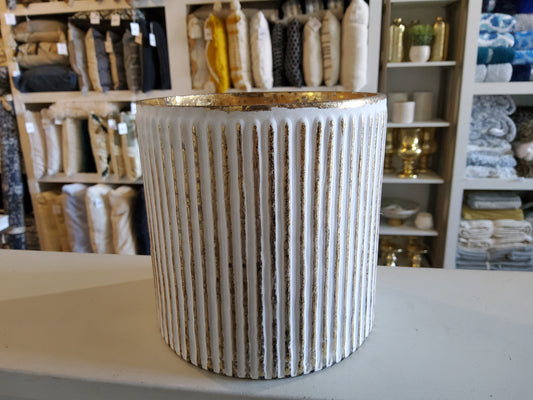 White & Gold Container