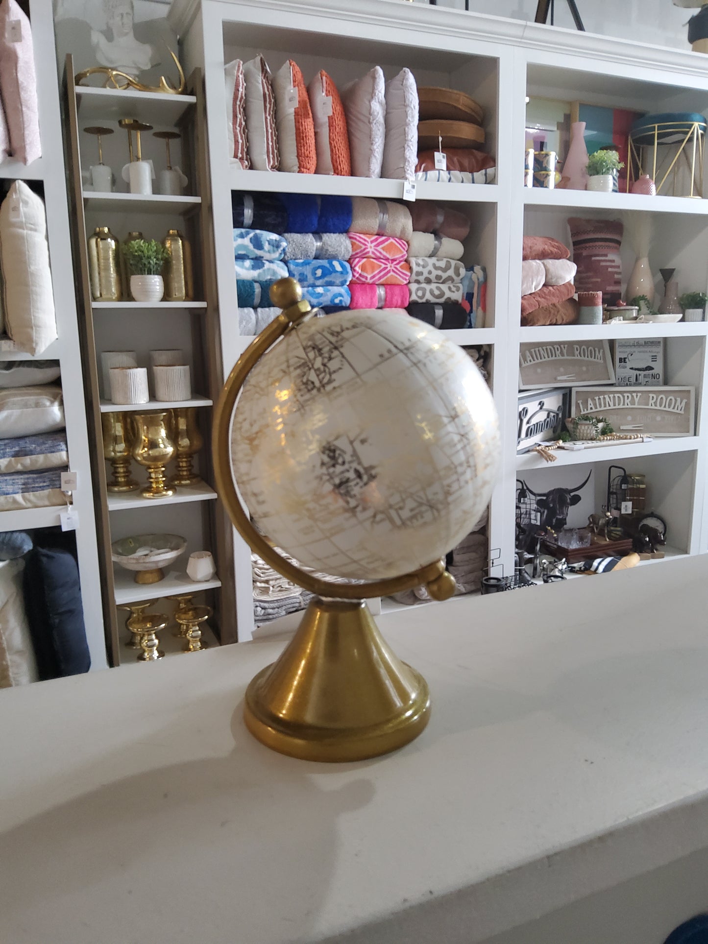 White & Gold Globe