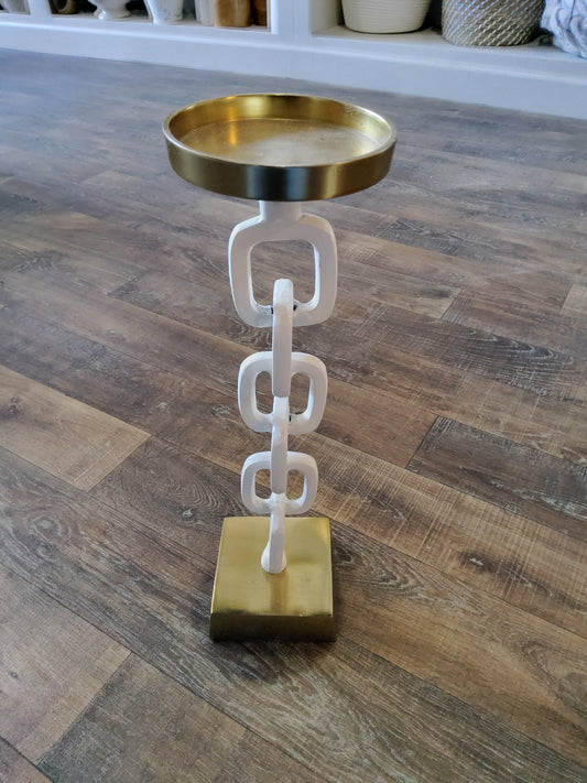 Gold & White Chain Candle Holders