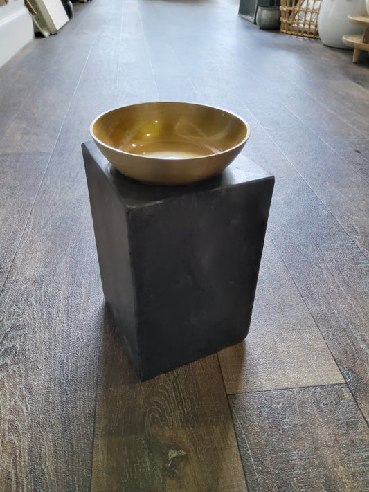 Black Square Candle Holder with Gold Top