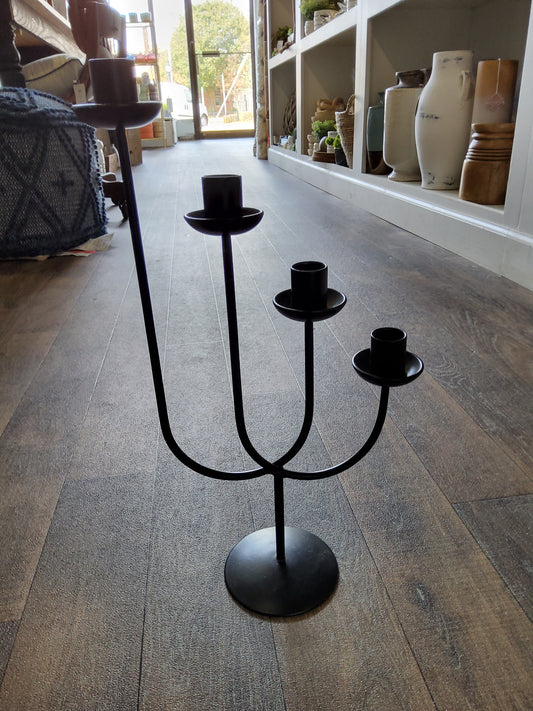 Black Candle Holder with 4 places