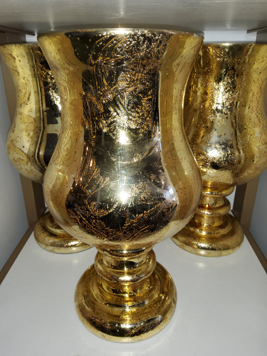 Gold Hurricane Vase