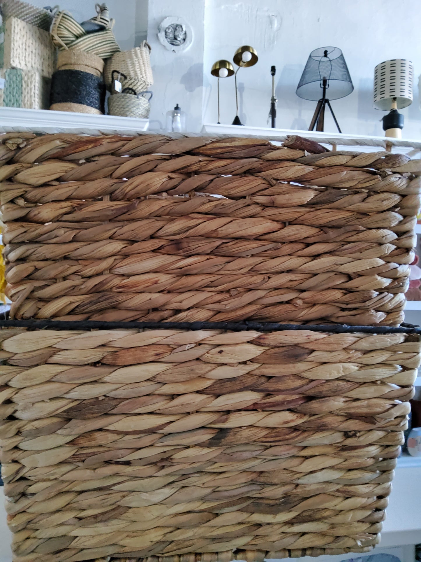 Brown woven wicker basket