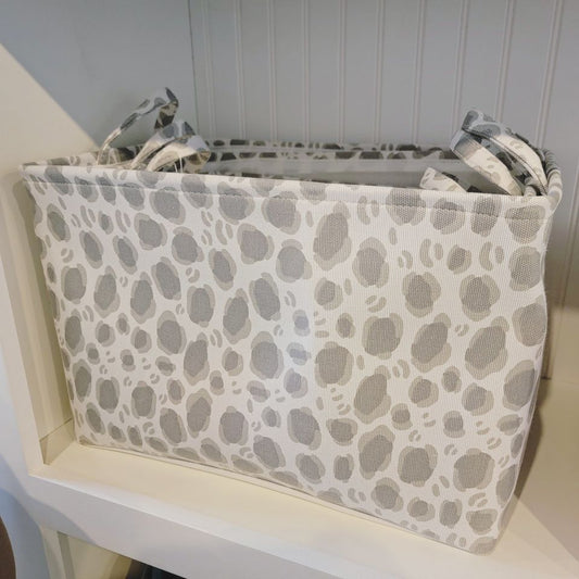 Grey Animal Print Fabric Basket