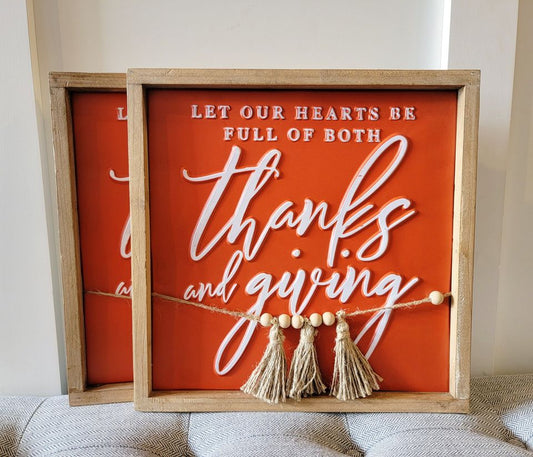 Thanks and Giving Metal and Wood Sign {Fall Line}